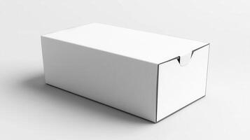 A white box with a lid on a white surface photo