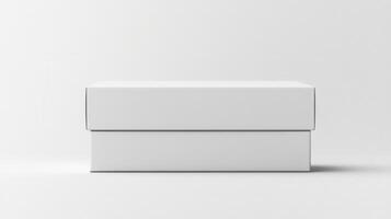 A white box sitting on a plain surface photo