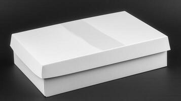 White box with a lid on a black surface photo