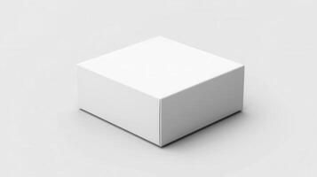A white cube on a white surface photo