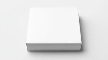 Blank white box mockup on white background photo