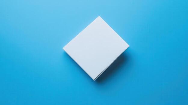 A white square on a blue background photo
