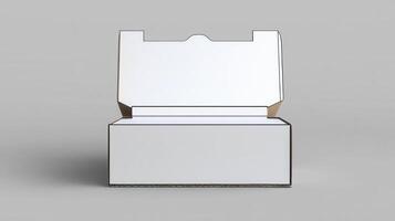 A white box with a lid on a gray background photo