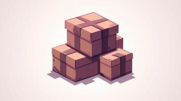 Isometric 3d box with two boxes on top photo