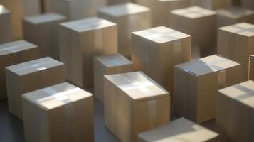 Many boxes stacked on top of each other photo