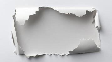 A hole in a piece of white paper photo