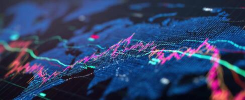 The Vibrant Global Financial Data Visualization on a Digital Interface photo