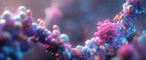 The Molecular Structure Glowing with Vibrant Colors in an Abstract Environment photo