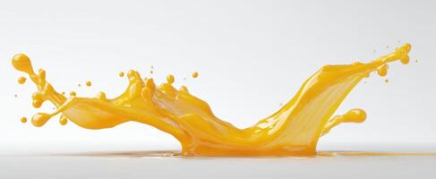 The vibrant yellow splash of liquid creating an energetic visual impact photo