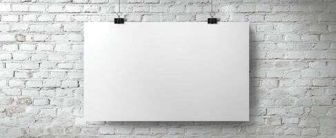 The blank canvas ready for creative expression on a rustic brick wall photo