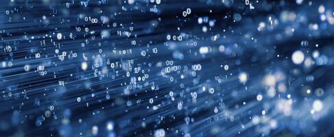The mesmerizing flow of binary digits in a digital landscape. photo