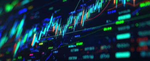 The vibrant financial data visualization showcasing market trends and trading analytics. photo