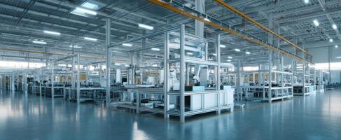 The industrial facility showcasing advanced automation and modern manufacturing processes. photo