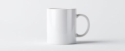 The simple white mug with a clean and minimalistic design. photo
