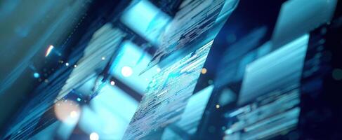 The Abstract Digital Landscape Illustrating Modern Technology and Innovation photo