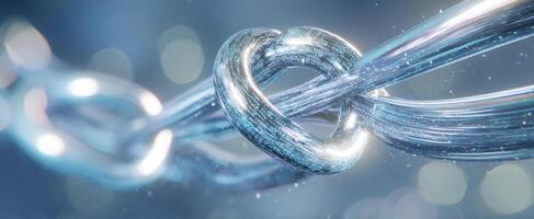 The strong chain link symbolizing connection and resilience in modern technology. photo