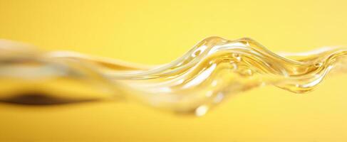 The Flowing Movement of Water Against a Bright Yellow Background photo