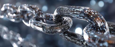 The digital chain linking technology and innovation in a vibrant abstract setting. photo