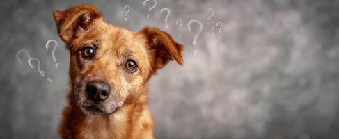 The curious dog pondering life's mysteries with a charming expression. photo