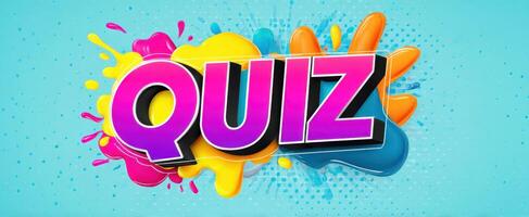 The Vibrant Quiz Design with Colorful Splashes and Bold Text photo