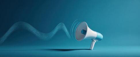 The Megaphone Emitting Sound Waves in a Modern Digital Environment photo