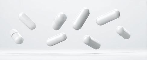 The Floating White Capsules A Modern Approach to Health and Wellness photo