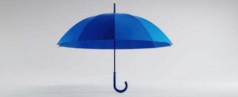 The blue umbrella standing elegantly against a minimalist background photo