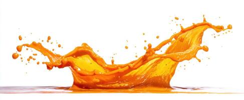 The captivating explosion of orange liquid capturing vibrant energy and freshness. photo