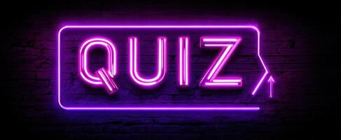 The Neon Quiz Sign Illuminating a Modern Entertaining Atmosphere photo