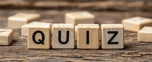 The Wooden Blocks Spell Out a Fun Quiz Challenge photo