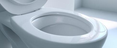 The modern toilet in a clean and minimalistic bathroom setting. photo