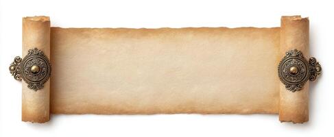 The vintage scroll featuring elegant ornate ends perfect for invitations or creative projects. photo