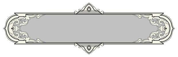 Vintage frame, text frame, Thai abstract pattern, decorative border vector