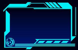 Blue technology frame, modern gaming monitor, futuristic graphic elements vector