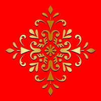 Red background decorative pattern of golden mandala elements vintage pattern vector