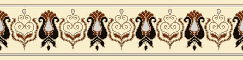Abstract border for vintage frame. Ethnic tribal abstract flowers. Persian carpet frame. vector