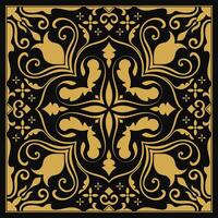 Golden Carpet, Mat Pattern Design, Abstract Pattern of Vintage Tiles vector