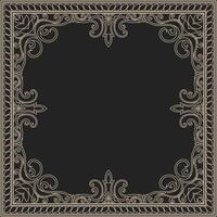 Gold vintage frame, abstract frame, pattern for carpets, mats, prayer mats vector