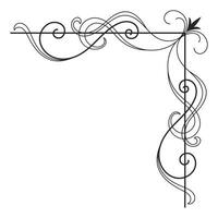 Soft lines for vintage corner, card decoration elements vector