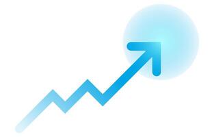 Blue arrow for graph line decoration, business illustration element, technology illustration element vector