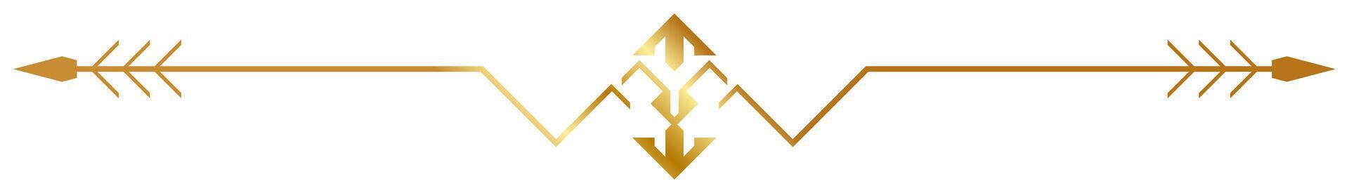 Golden Aztec Tribal Text Lines. Vintage Graphic Elements. Geometric Shapes.