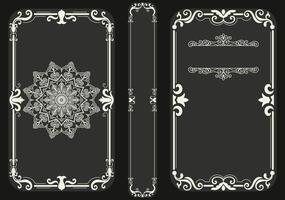 Book design decorated with vintage scroll lines, classic black and white patterns. vector