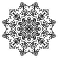 Mandala Lines, Coloring Lines, Abstract Flower Coloring Book, Mandala Circle Flower Line Graphic Elements vector
