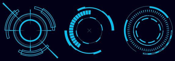 HUD Interface Simulates Future Radar Interface Electronic Circle vector