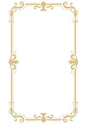Gold vintage photo frame, decorative borders, text box, gold flower frame, vintage decorative lines