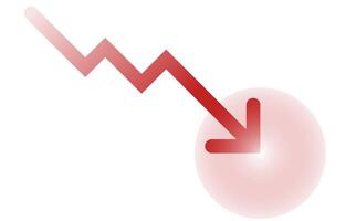 Downward graph, red arrow, business elements for financial graph illustration graphic elements vector