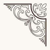 Brown corner, abstract vintage lines, classic pattern, equal angle design, Thai pattern vector