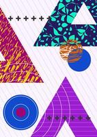 Poster background decorated with colorful geometric patterns. vector
