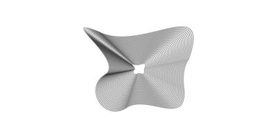 a black and white image of a curved object vector