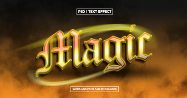 Magic Text Effect With Gradient Style psd